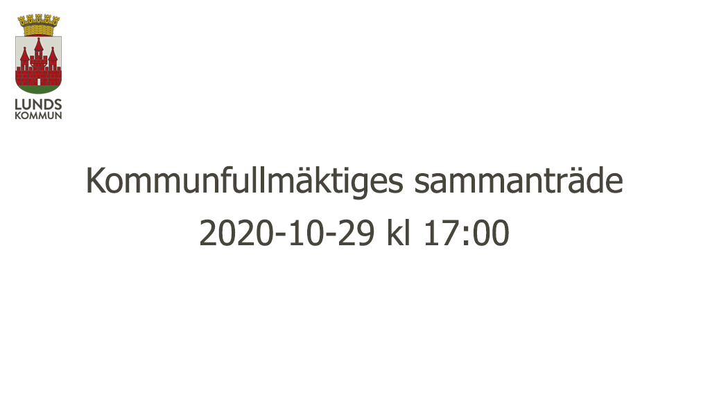 Kommunfullmäktiges sammanträde 2020-10-29