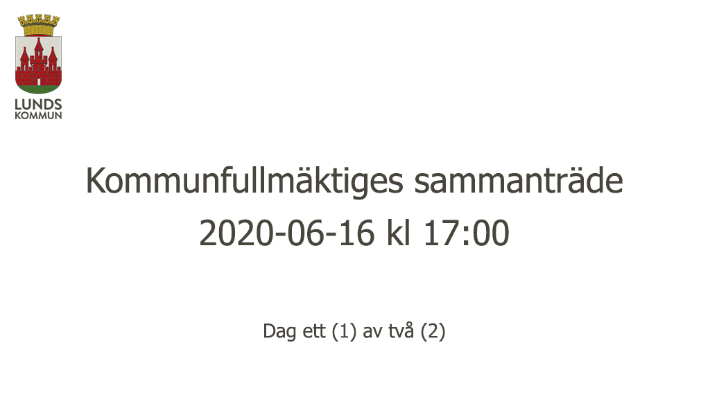 Kommunfullmäktiges sammanträde 2020-06-16