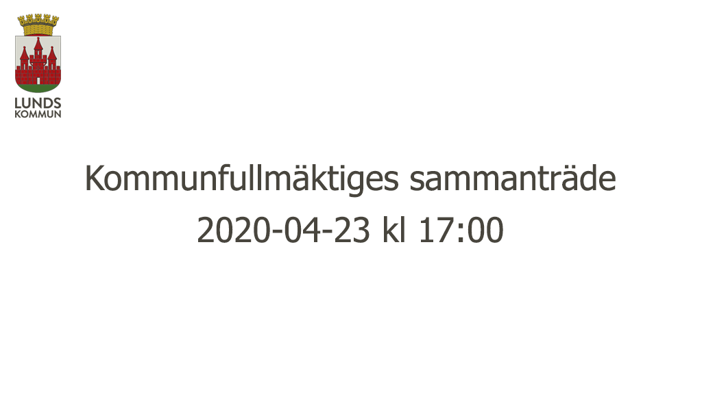 Kommunfullmäktiges sammanträde 2020-04-23