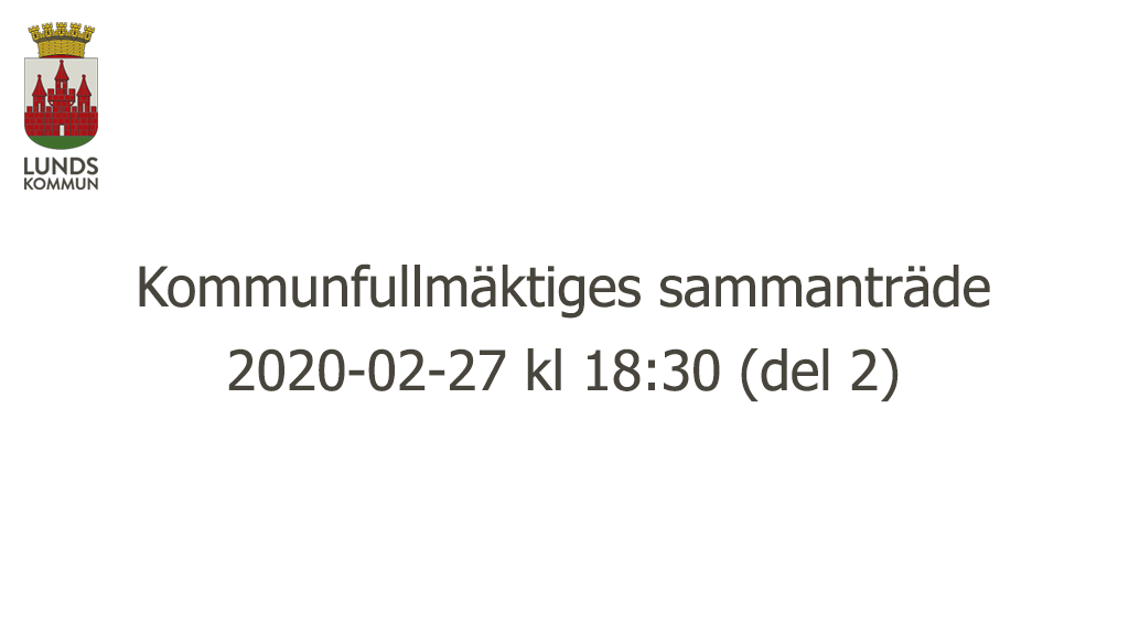 Kommunfullmäktiges sammanträde 2020-02-27