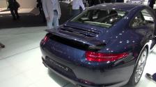Blue Porsche 991 (911) rear spoiler in up position