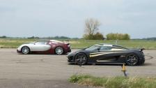 Bugatti Veyron 16.4 vs Koenigsegg Agera S Hundra x 5 races GTBOARD.com