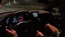 Short Mercedes A45 AMG nighttime testdrive in Stockholm, Sweden