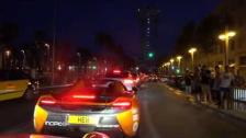 [4k] Entering outer parts of Barcelona during Gumball 3000 Miami2Ibiza