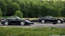 1080p: Ferrari 599 GTB F1 testdrive by Gustav race with Porsche 997 GT2
