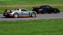 HD: Carrera GT vs 911 GT2 (997) Hans Dahlbäck x 2 Races