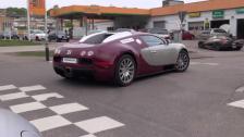 Bugatti Veyron 16.4 and Koenigsegg Agera S cruising through Swedish village May 2013 UNCUT
