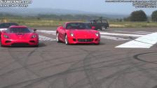 2nd race Volvo Amazon Vöcks vs Ferrari 599 GTB filmed from Ferrari
