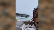 Isbrytning vid Ålands skogsindustrier