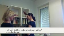 Fråga efter pris i en affär