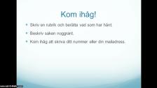 Ett meddelande (borttappat eller upphittat)