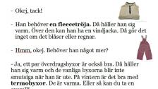 Kläder på förskolan (bara text, på svenska)